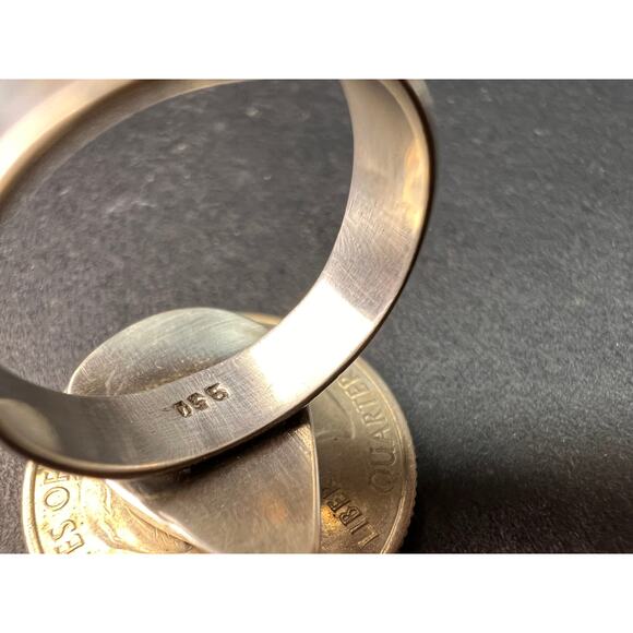 950 Silver Adjustable Huayruro Seed Resin Ring Peruvian Art Good Luck, Size 7 - Picture 5 of 8